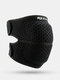 Unisex OK Cloth Fabric Thicken EVA Cushion Protection Pads Running Skiing Sports Kneepads Pressurized Breathable Knee Sleeve - Black
