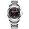 Luxury Mens Silver Watches Life Waterproof Diamond Inlay Date Stainless Steel Quartz Watch - #4