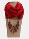 1 pièces en mousseline de soie couleur Pure résine pendentif décor parasol garder au chaud châle Turban écharpe collier - Vin rouge