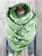 Women Dacron Butterfly Pattern Print With Buckle Casual Thicken Warmth Shawl Scarf - Green