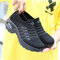 Women Sports Sneakers Breathable Hollow Platform Casual Shoes - Black