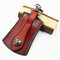 Men Genuine Leather Vintage Outdoor Casual Belt Key Bag - Red