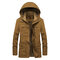 Plus Side Thicken Warm Multi Pockets Windproof Jacket for Men - Yellow