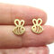 Cute Hollow Bees Stud Earrings Silver Gold Sweet Insect Ear Stud Accessories for Women  - Gold