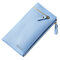 Stylish Candy Color PU Leather Long Wallet Card Holder Phone Bag For Women - Blue