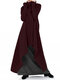 Waterfall Front Irregular Plus Size Long Sleeve Plus Size Hoodie Dress - Red