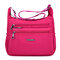 CHIBAO Nylon Light Shoulder Bags Multi Pockets Waterproof Crossbody Bags - Rose Red