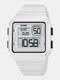 4 Colors Silicone Sports Rectangle Dial Smart Watches Luminous Multifunctional Digital Watches - White