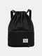 Women Nylon Brief Waterproof Large Capacity Foldable Sport Backpack - Black