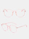 Anti-Blue Glasses Men Flat Mirror Full Frame Women Myopia Eyeglasses Frame - Pink