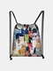 Women Cat Print Backpack Shopping Bag - #06
