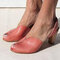 Plus Size Women Peep Toe High Heels Sandals - Red
