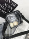 Casual PVC Transparent 5 Inch Phone Bag Interior Slot Pocket Crossbody Bag For Unisex - Black