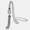 Vintage Luxury Geometric Agate Rhinestone Tassel Long Necklace Handmade Crystal Beaded Sweater Chain - Gray