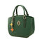 Women Stylish Embossed Pattern Flower Pandent 2PCS Handbag Clutch Bag - Green