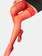 Women Nylon Lace Silicone Non-slip Lightweight Breathable High Socks - Red