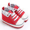 Baby Toddler Shoes Cute Comfy Non Slip Soft Lace-up Casual Canvas Shoes - Red