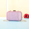 Women Dinner Bag PU Leather Mini Phone Bag Crossbody Bag Sequins Clutch Bag - Purple