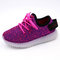Unisex Kids Mesh LED Light Lace Up Casual Shoes - Purple