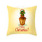 Golden Jingle Merry Christmas Linen Throw Pillow Case Home Sofa Christmas Decor Cushion Cover  - #5