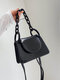 Women Thick Chain Shoulder Bag Handbag Satchel Bag - Black