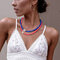 Collana multistrato con pendente di perle di Boemia Collana con clavicola di argilla polimerica di colore misto - 03