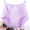 6XL Plus Size Cotton Lace Seamless High Waisted Panties - Purple