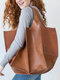 Women's Vintage PU Leather Oversize Brown Capacity Shoulder Bag Handbag Tote Bag - Brown