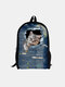 3D Animal Creative Cartoon Cute Cat Print Casual Style Backpack Schoolbag - #07