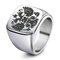 Fashion Russian Double Eagle Stainless Steel Ring wih A Coat of Arms Big Rings for Men  - Silver