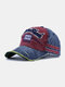 Men Washed Cotton Embroidery Baseball Cap Outdoor Sunshade Adjustable Hats - Red