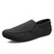 Men Casual Breathable Driving Shoes  - Black