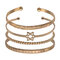 4 Pcs Bangle Set Trendy Creative Gold Opening Heart  Star Moon Design Women Bracelet Jewelry - 01