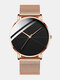 8 Colors Alloy Men Vintage Watch Decorated Pointer Quartz Watch - Rose Gold Band Rose Gold Case Bl