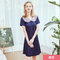 [Yao Ting] On The New Nightdress Female Season Simulation Silk Pajamas Female Sweet And Lovely Home Service Sq1027 - Navy