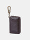 Men Genuine Leather Car Key Case Multifunctional Waist Storage Bag Wallet - Coffee