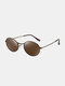 Unisex Alloy Oval Full Frame Polarized UV Protection Fashion All-match Sunglasses - Brown frame/Brown