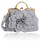 Rose Flower Women Handbag Cosmetic Bag - Grey