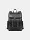 Men Preppy Retro Multi-pocket Anti-theft 15.6 Inch Laptop Backpack - Black