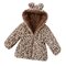 Leopard Print Girls Hooded Winter Thicken Coat For 1Y-7Y - Leopard