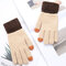 Women Winter Warm Thick Windproof Touch Screen Full-finger Gloves Fitness Driving Gloves - Khaki