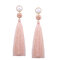 Fashion Pearl Tassels Dangle Earrings Ethnic Colorful Long Drop Earrings Gift for Women - Pink