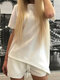 Женский повседневный спортивный комплект с V-образной рубашкой на шнуровке, короткий костюм - Белый