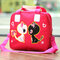 Women Duble-Cats Nylon Crossbody Bag Casual Weekender Bag  - Rose Red