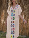 Женский тонкий солнцезащитный чехол с V-образным вырезом и цветком Пляжный Макси Платье - Абрикос