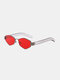 Unisex Metal Polygonal Full Frame Tinted Lenses Anti-UV All-match Sunglasses - Gray Frame Red Lenses