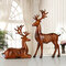 A Couple Of Deer Statue European Style Living Room Bedroom Wine Cabinet Ornaments  Christmas Gifts - Wood