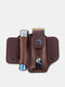 Ekphero Men Genuine Leather Vintage EDC Portable Waist Pack Light Weight Durable Leather Pack - Brown