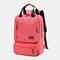 Canvas Solid Large Capacity Outdoor Computer Bag Backpack - Pink