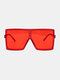 महिला ओवरसाइज़्ड पीसी फुल स्क्वायर फ्रेम UV सुरक्षा फैशन धूप का चश्मा - लाल